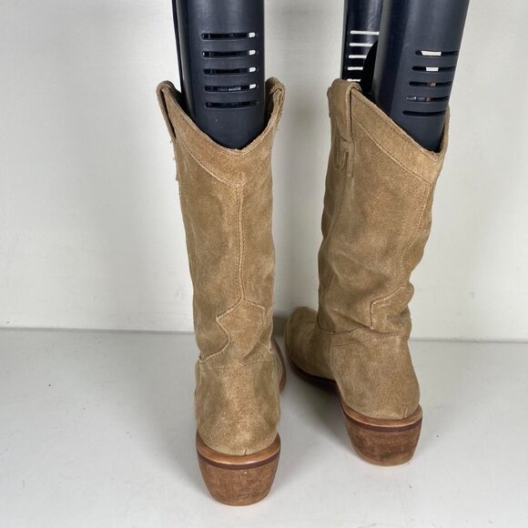 2000s Leather Boho Glam Calf High Boots - Picture 3 of 7